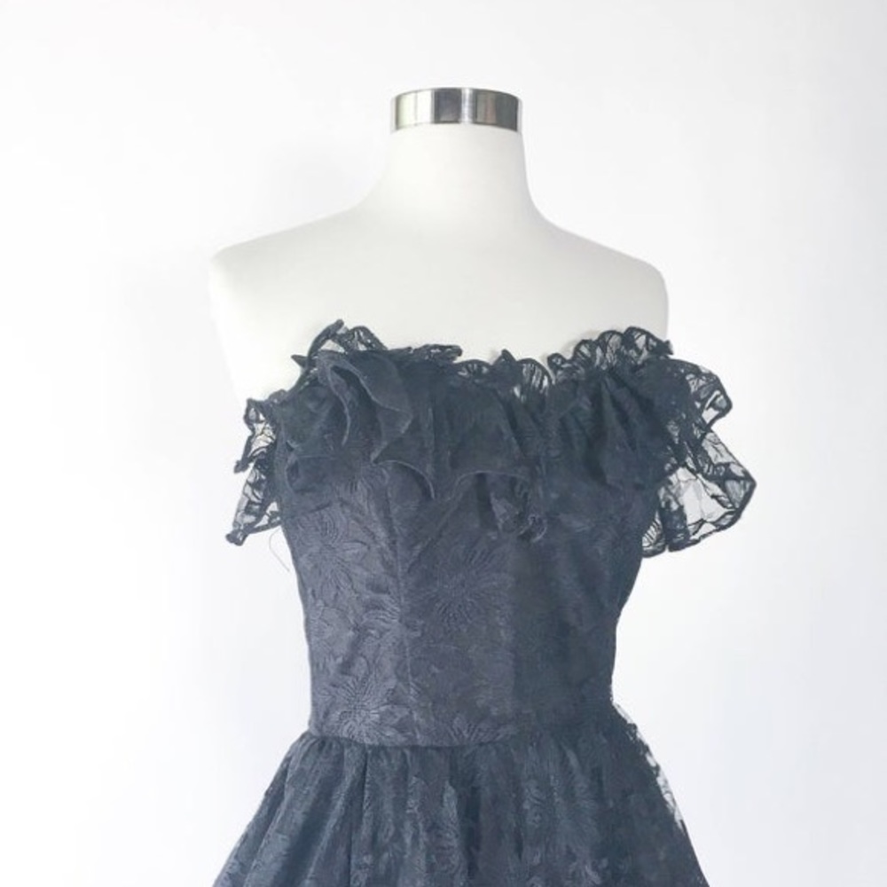 1980s does 1950s full length black dress! - Picture 2 of 5